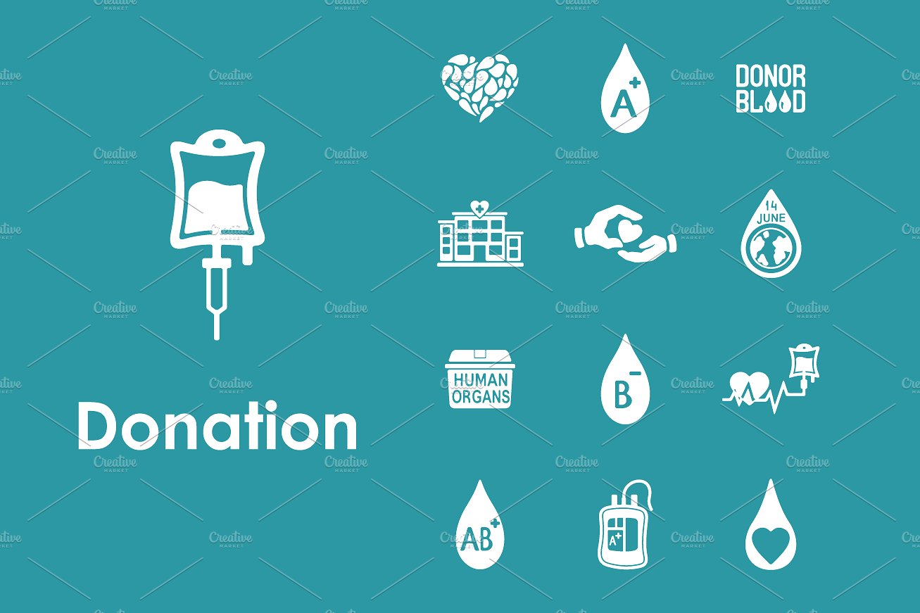 Set of donation simple icons