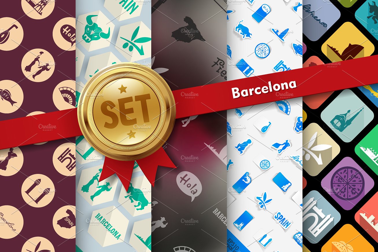 Set of Barcelona icons