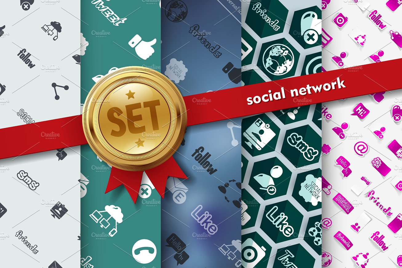 Set of social network icons