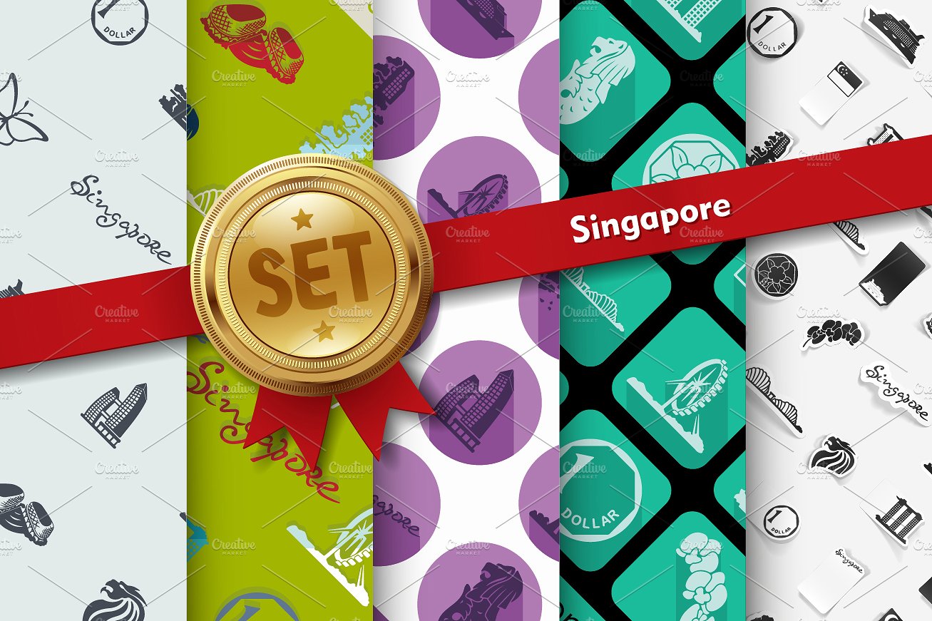 Set of Singapore icons