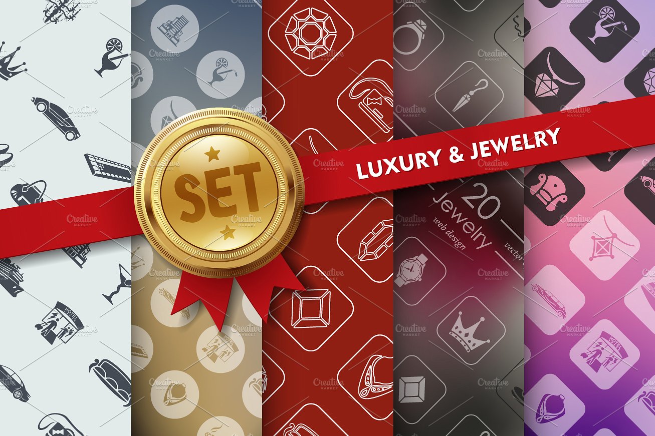 Set of luxury and jewelry icon