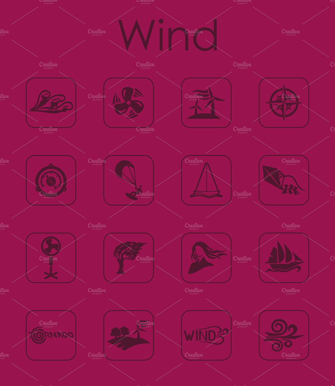 16 wind simple icons