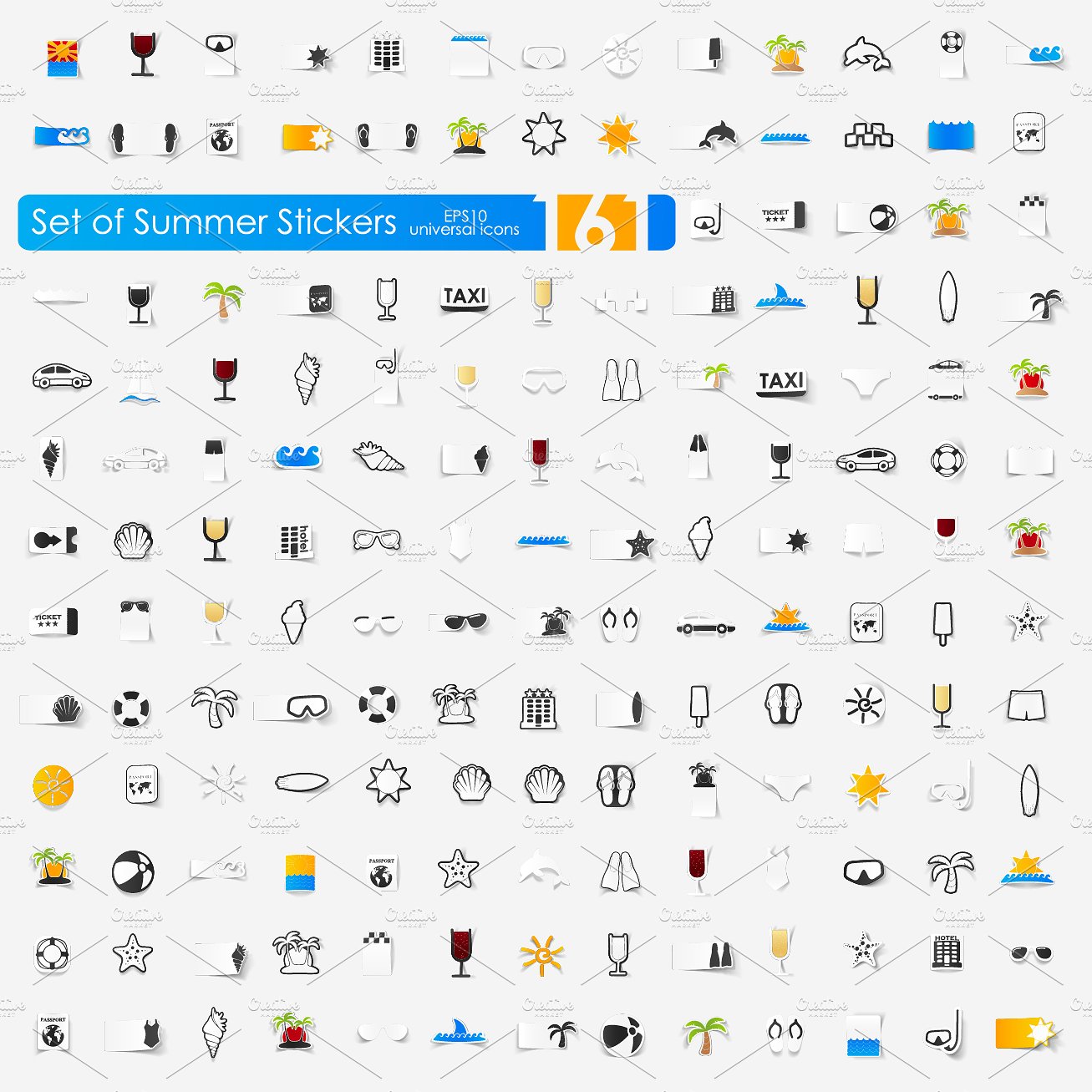 161 summer stickers