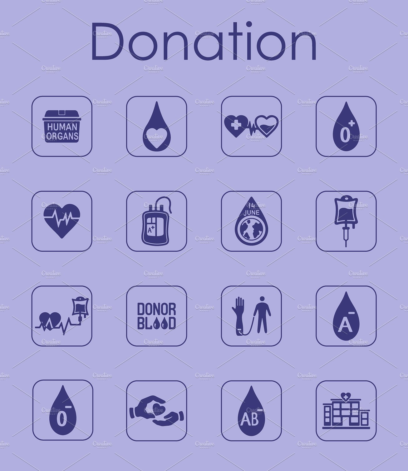 Set of donation simple icons