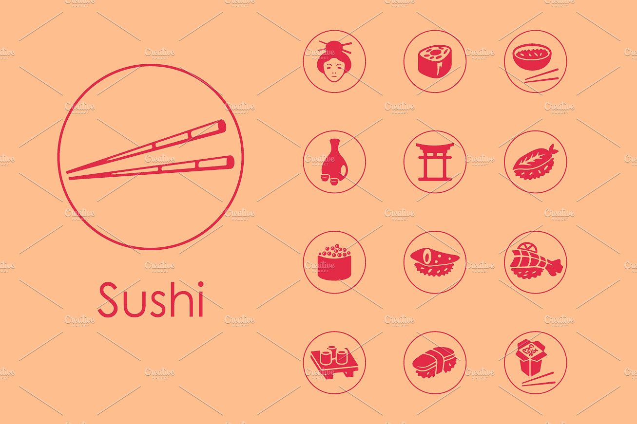 sushi simple icons