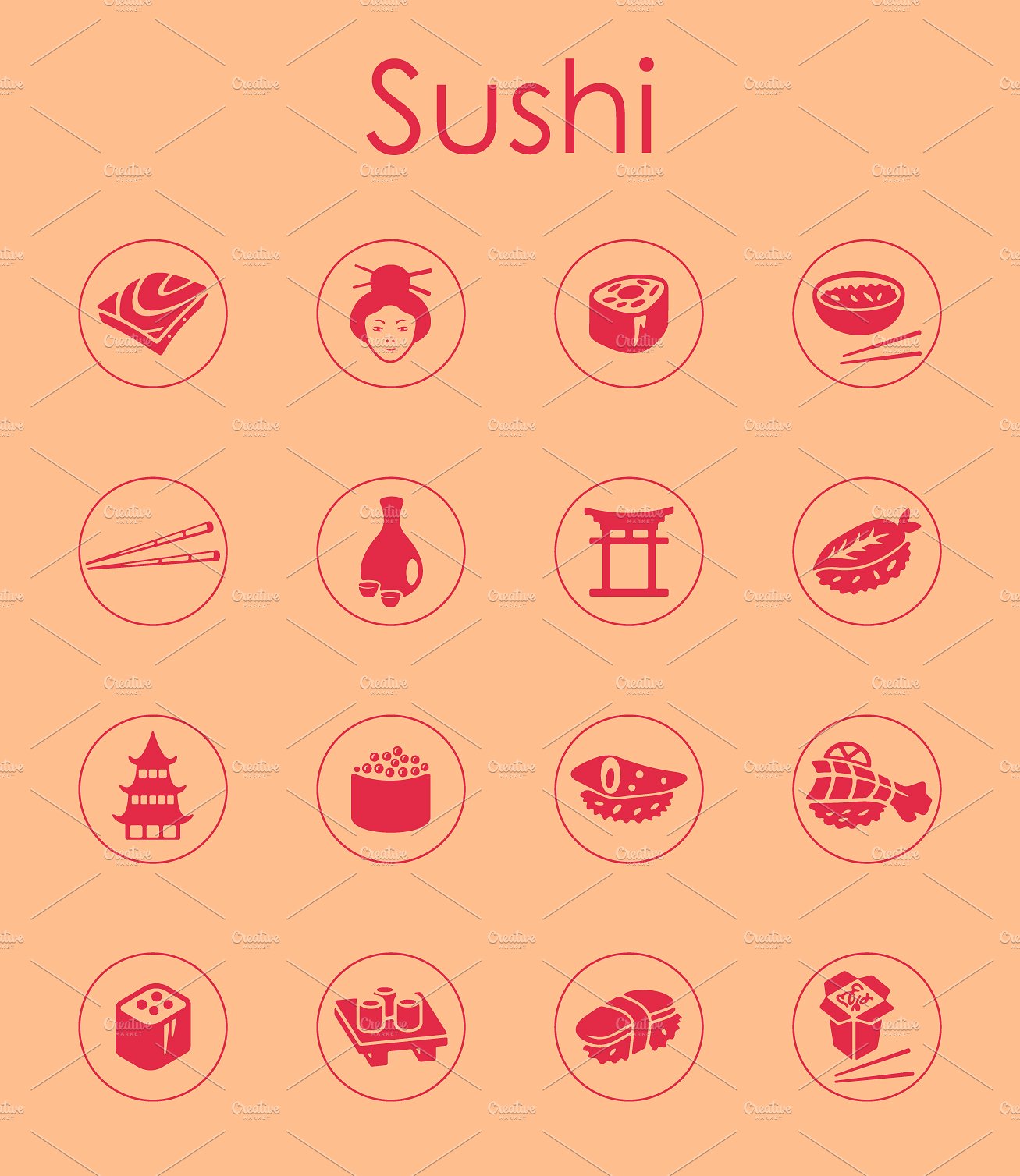 sushi simple icons