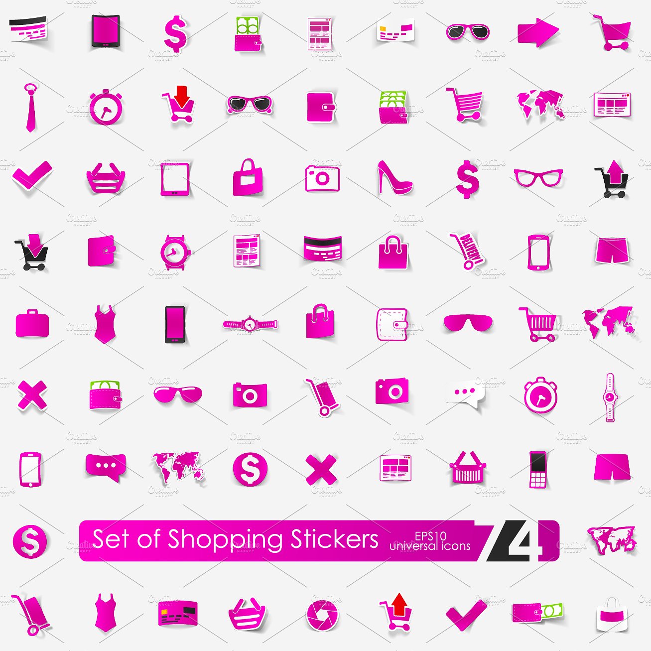 74 shopping stickers