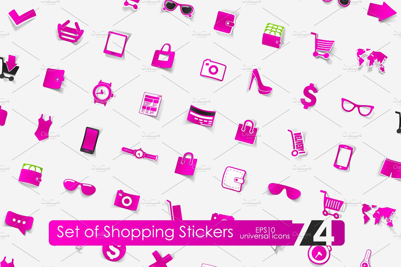 74 shopping stickers