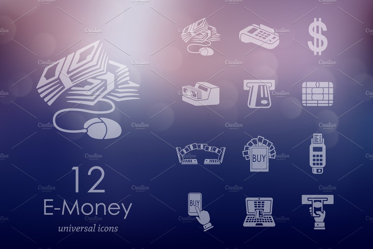 12 e-money icons