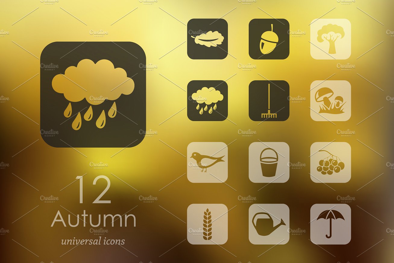 12 autumn icons