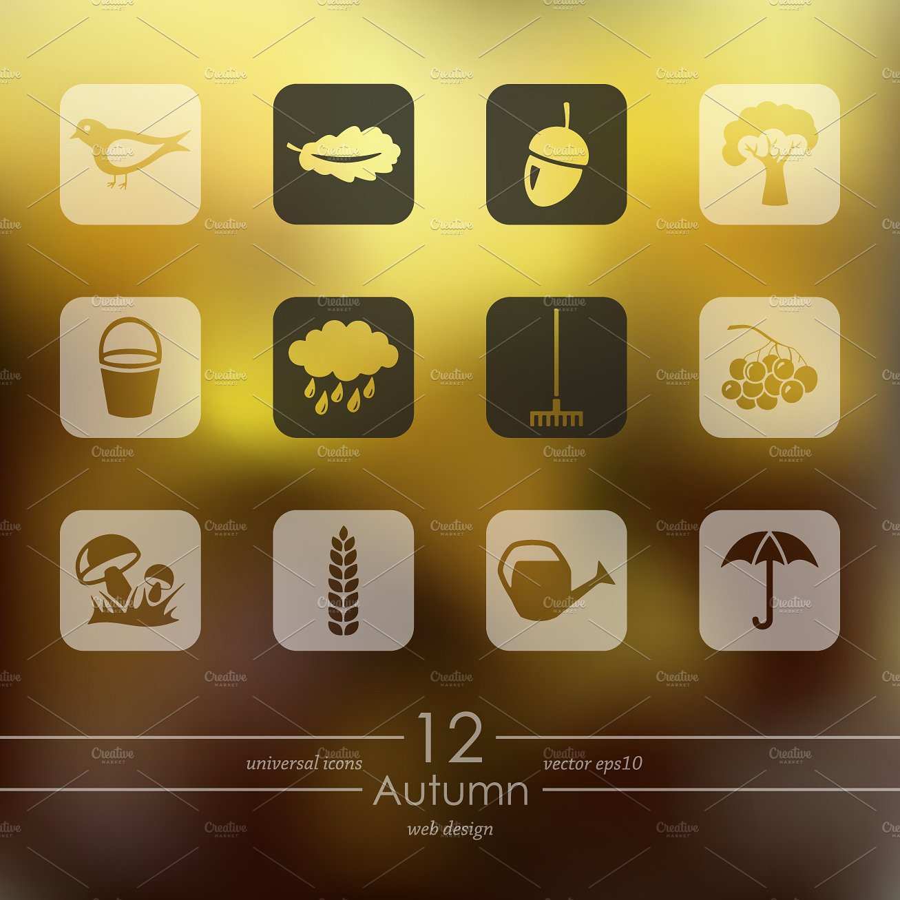 12 autumn icons