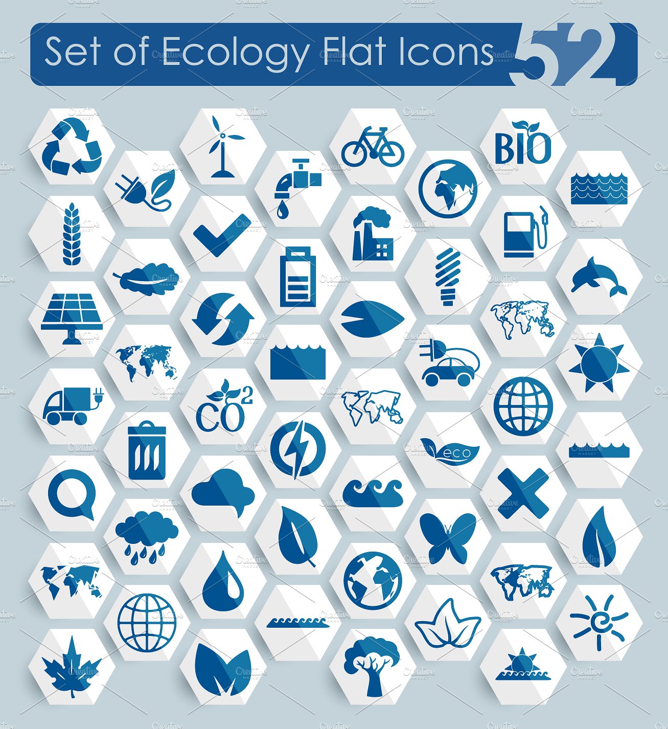 Set of ecology icons