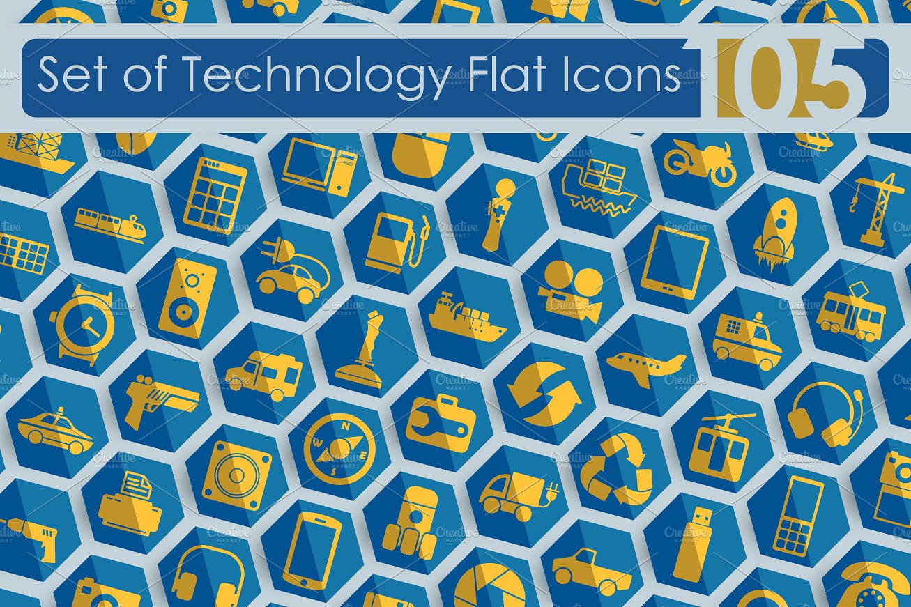 Set of technology icons