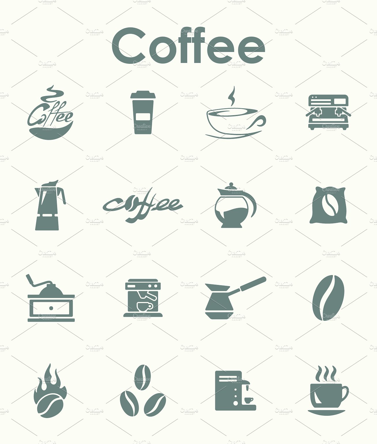 16 COFFEE simple icons