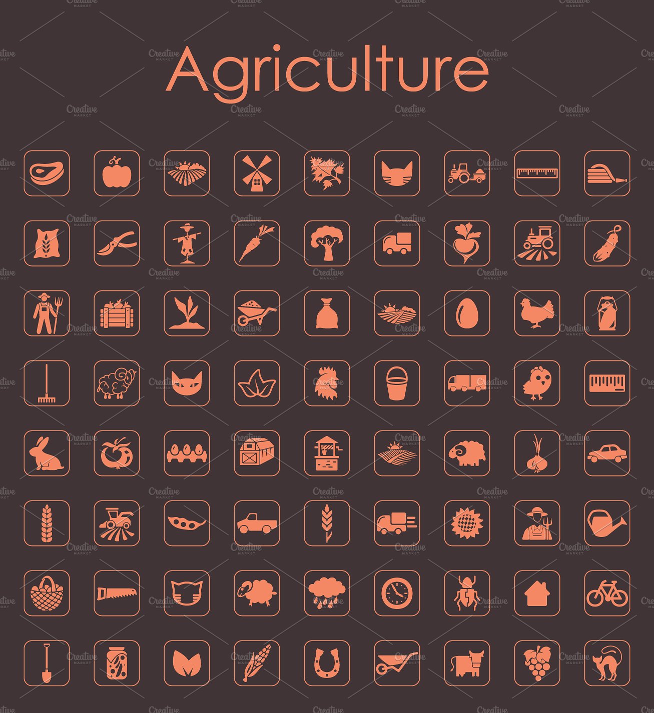 72 AGRICULTURE simple icons