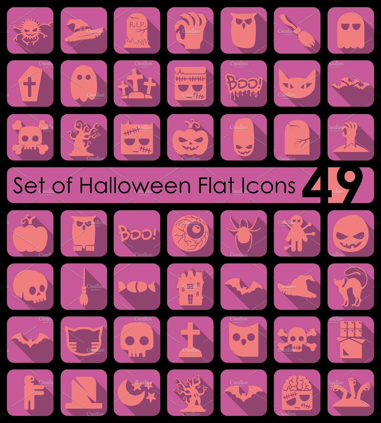 Set of Halloween icons