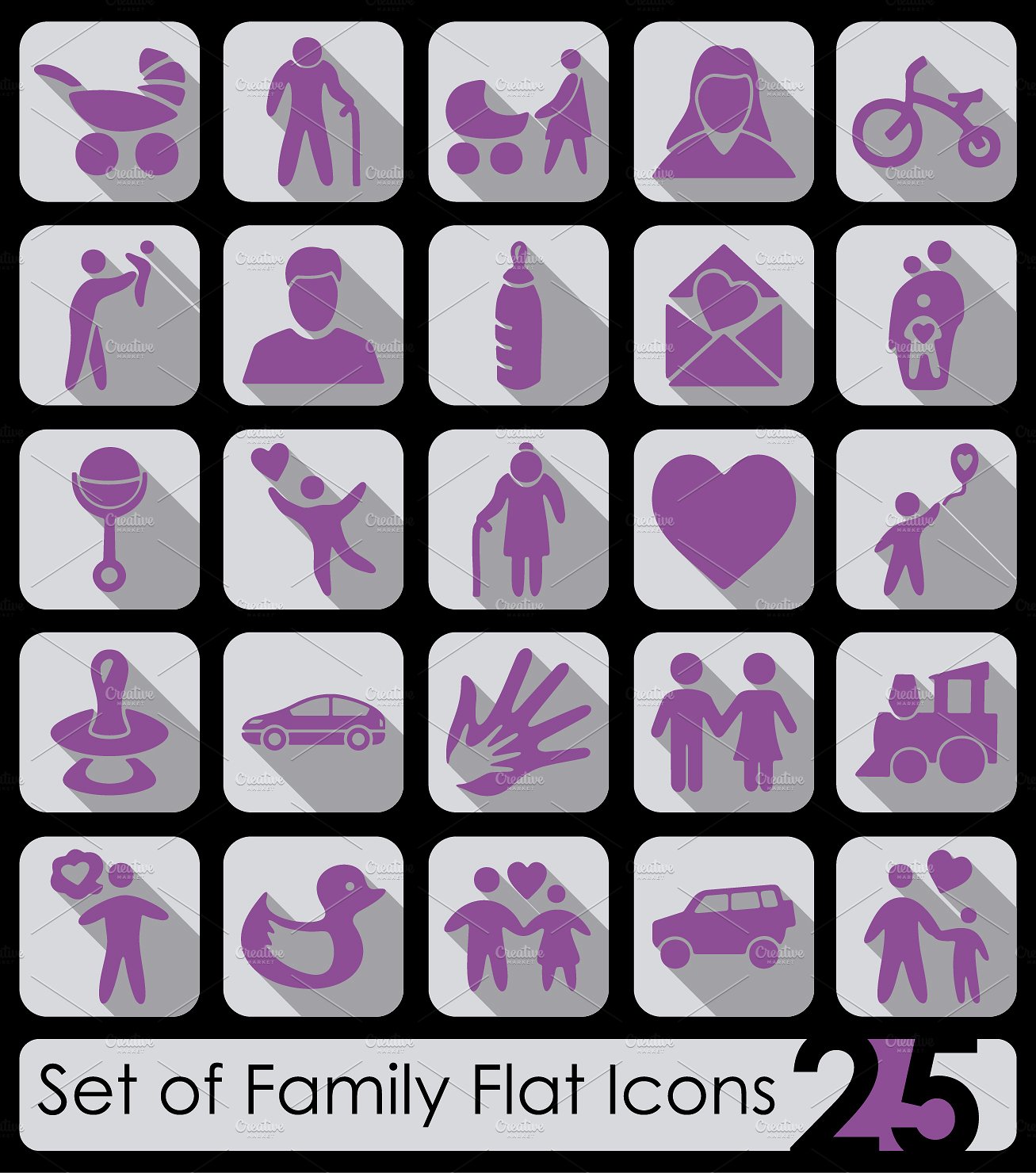 Set of family icons