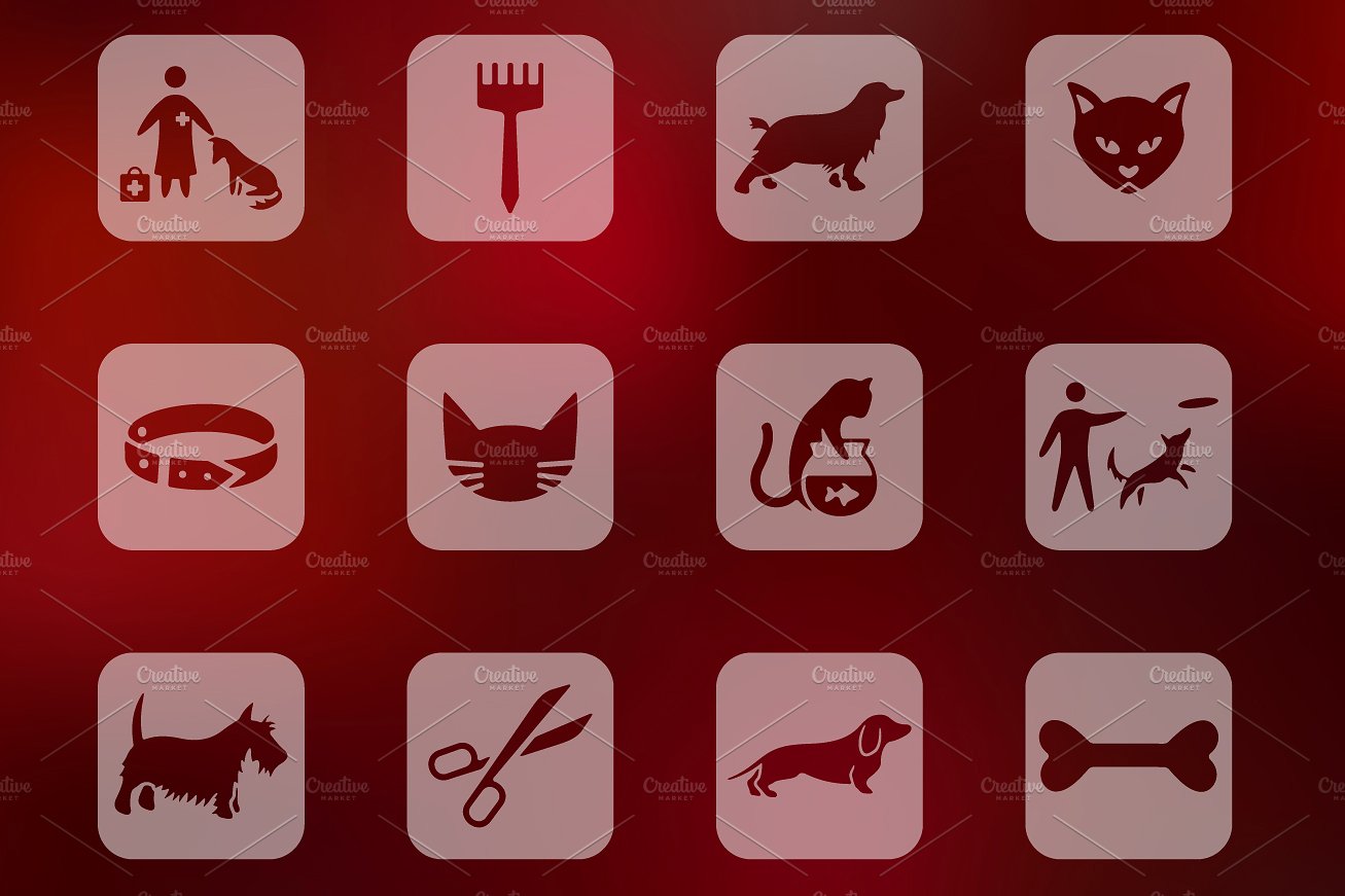 Set of pets icons