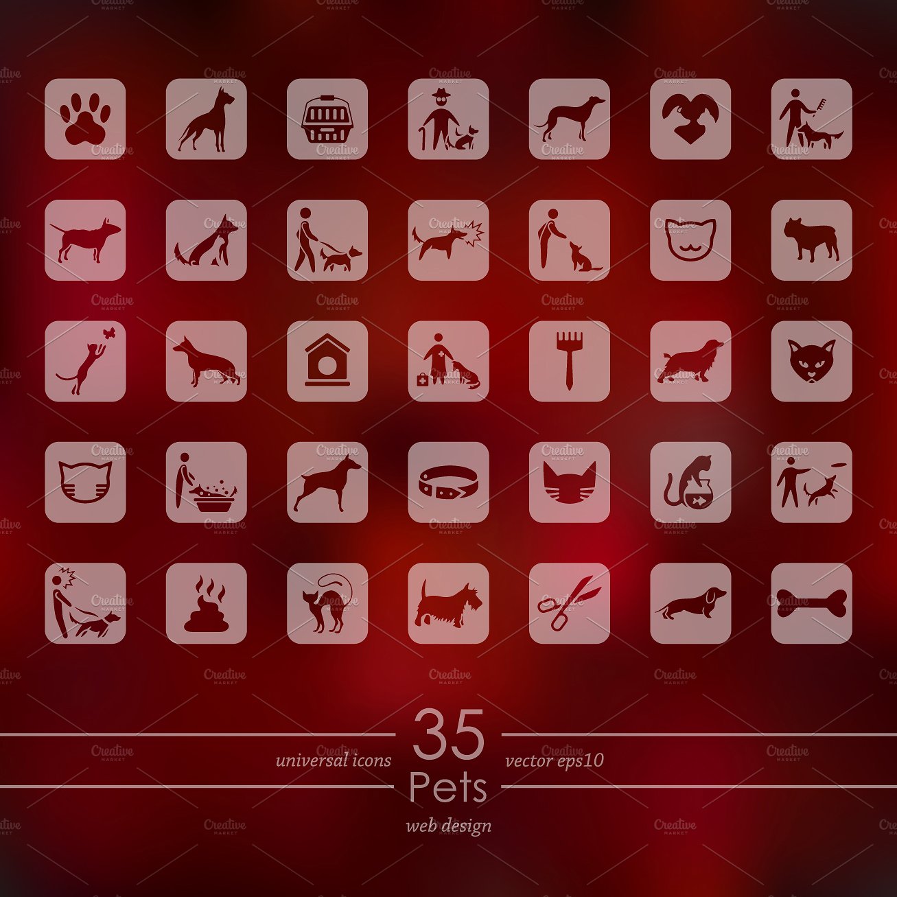 Set of pets icons