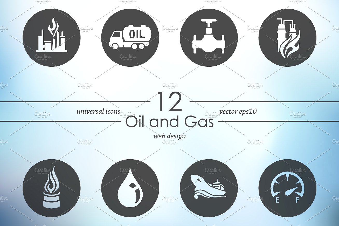 Set of oil and gas icons