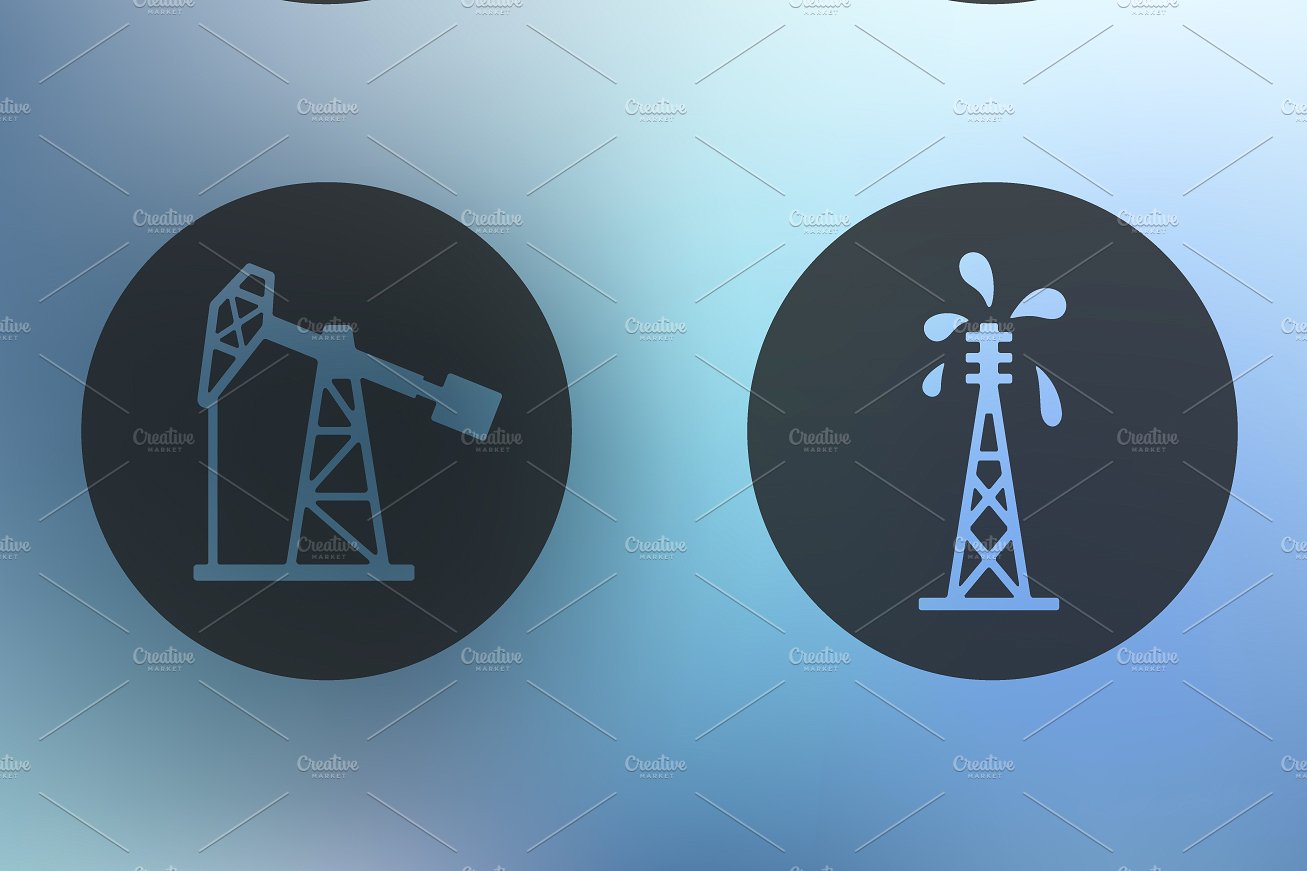 Set of oil and gas icons