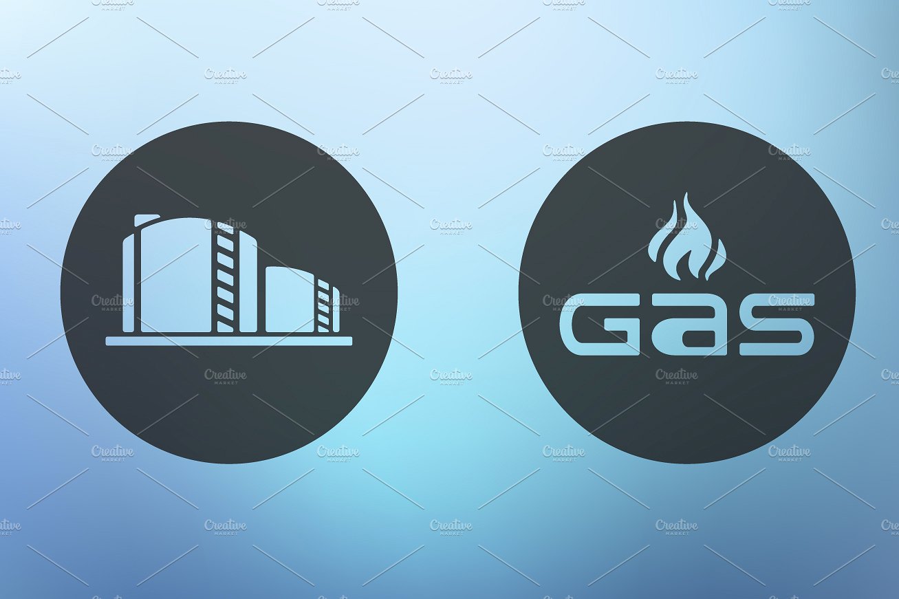 Set of oil and gas icons