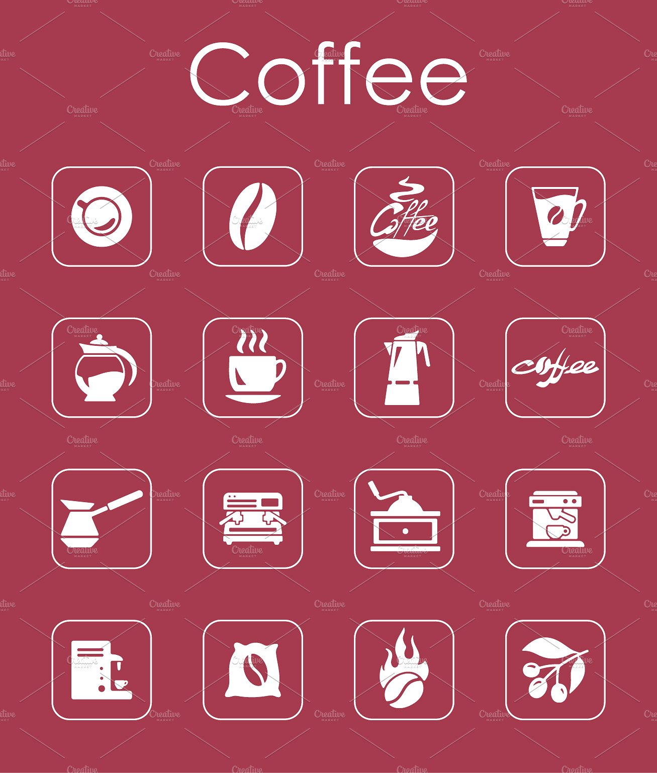 16 COFFEE simple icons