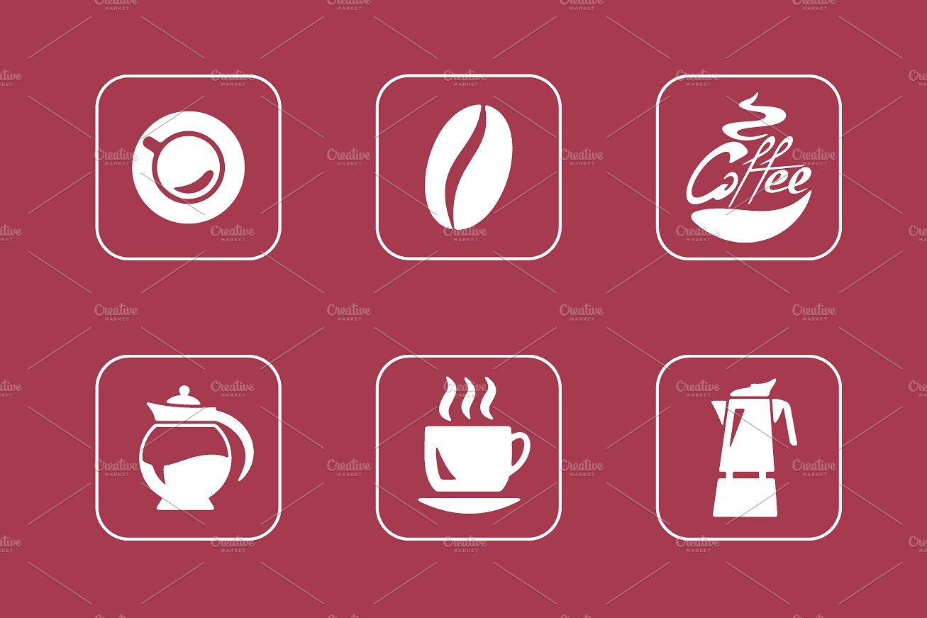 16 COFFEE simple icons