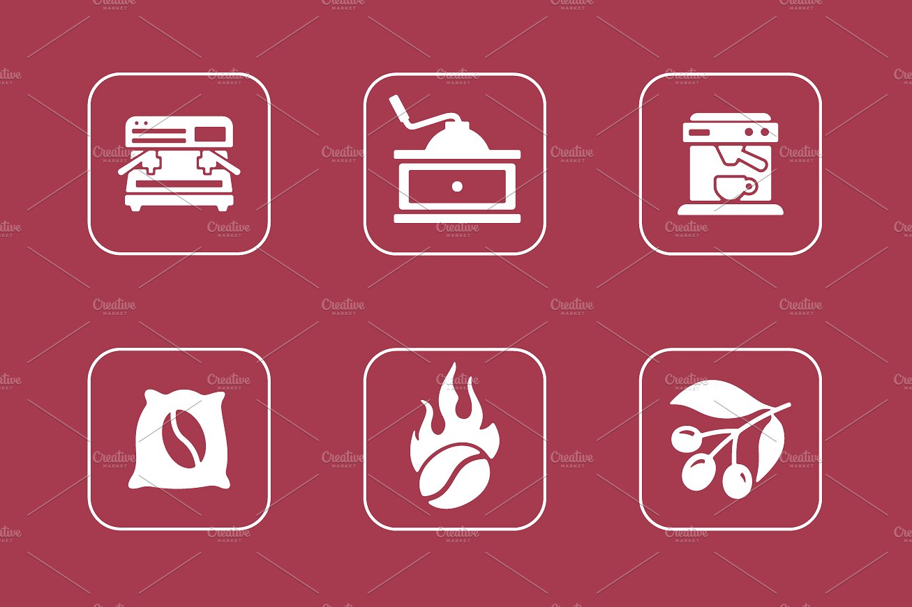 16 COFFEE simple icons