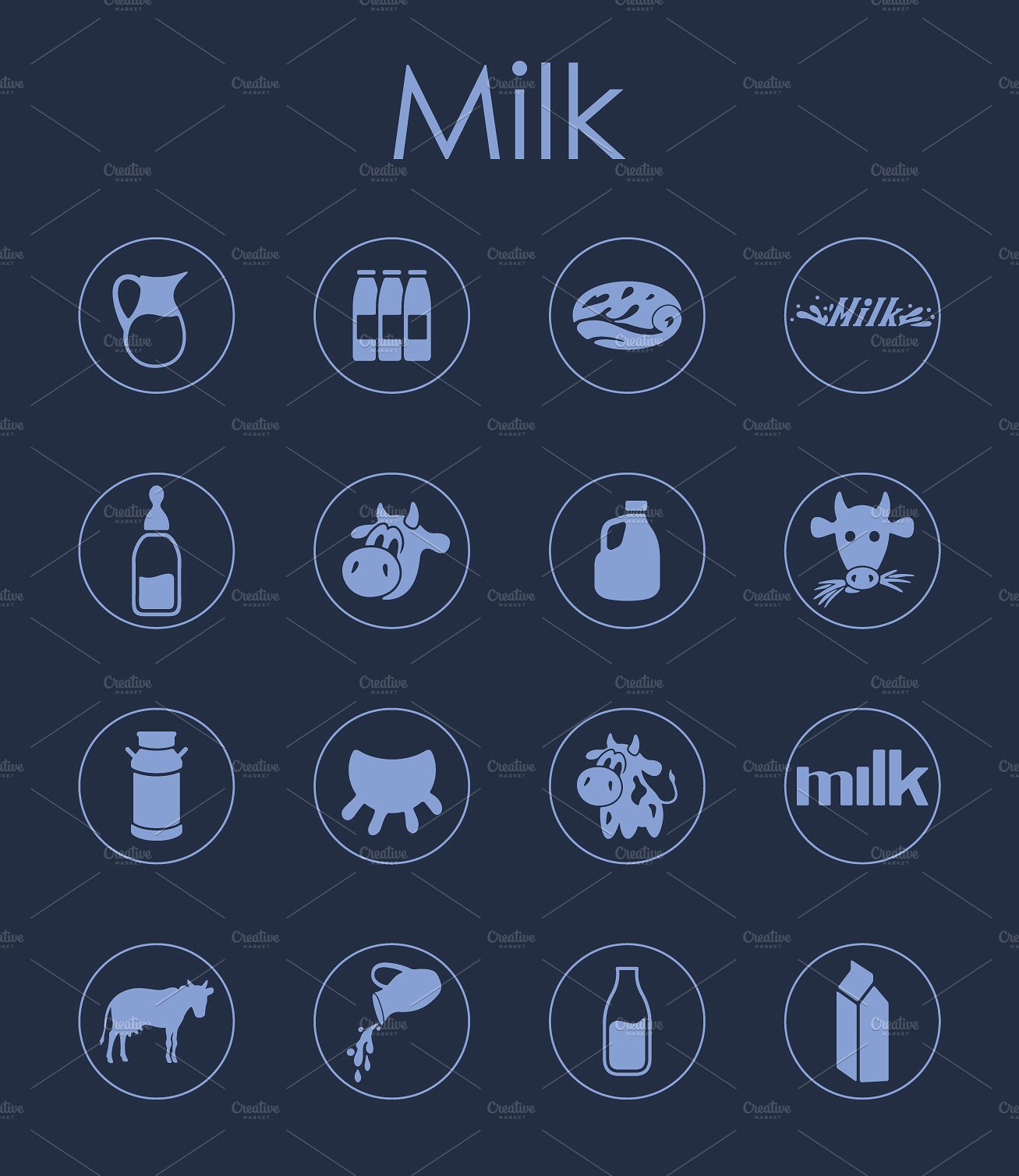 16 MILK simple icons