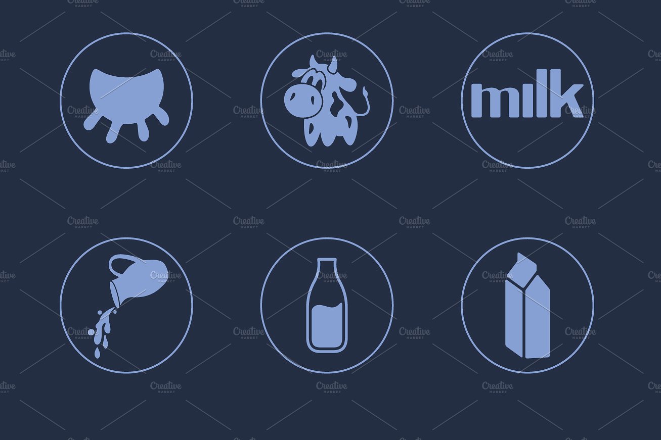 16 MILK simple icons