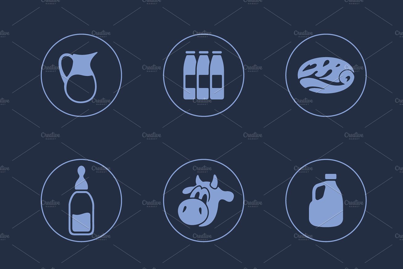 16 MILK simple icons