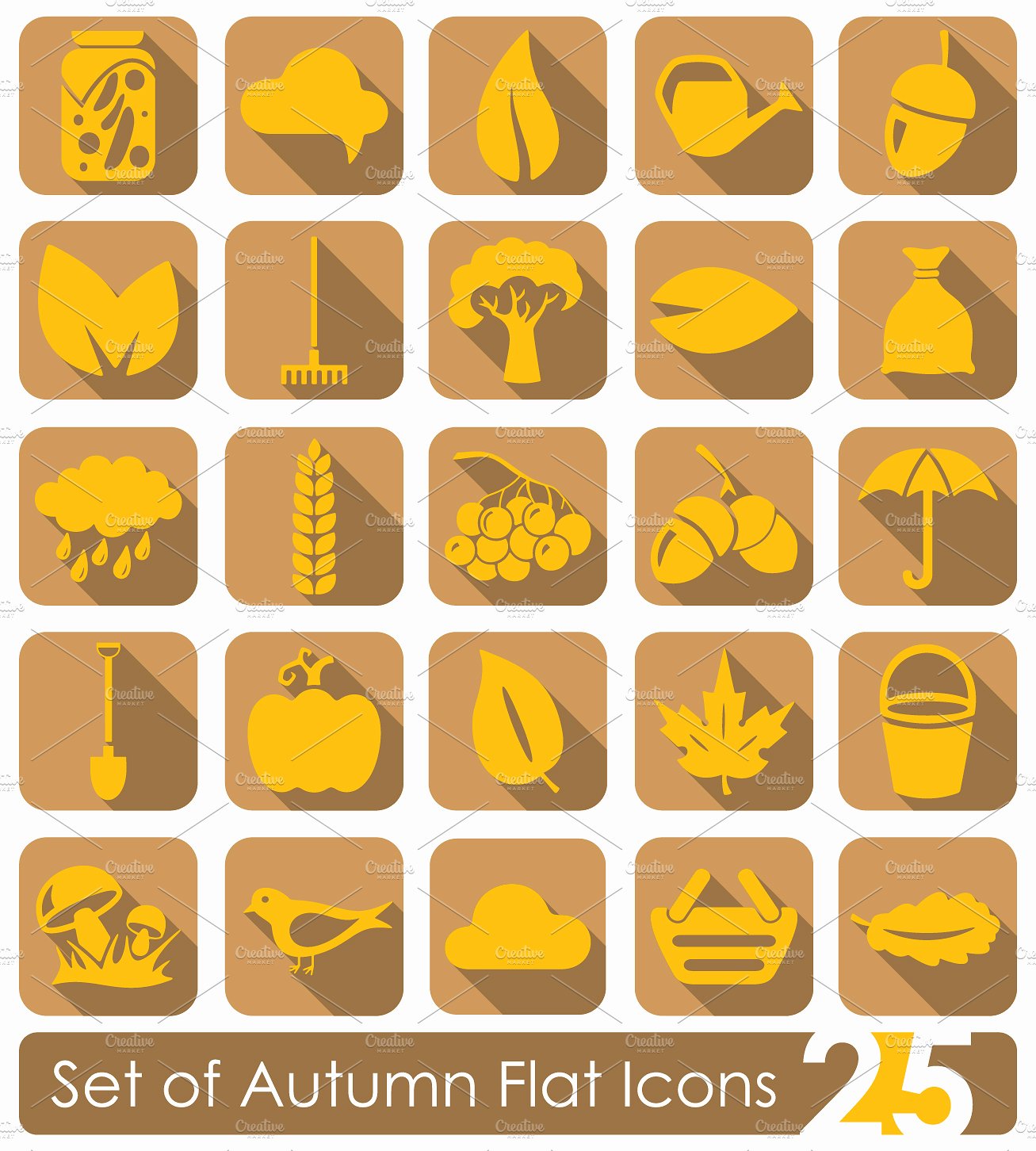 Set of autumn icons