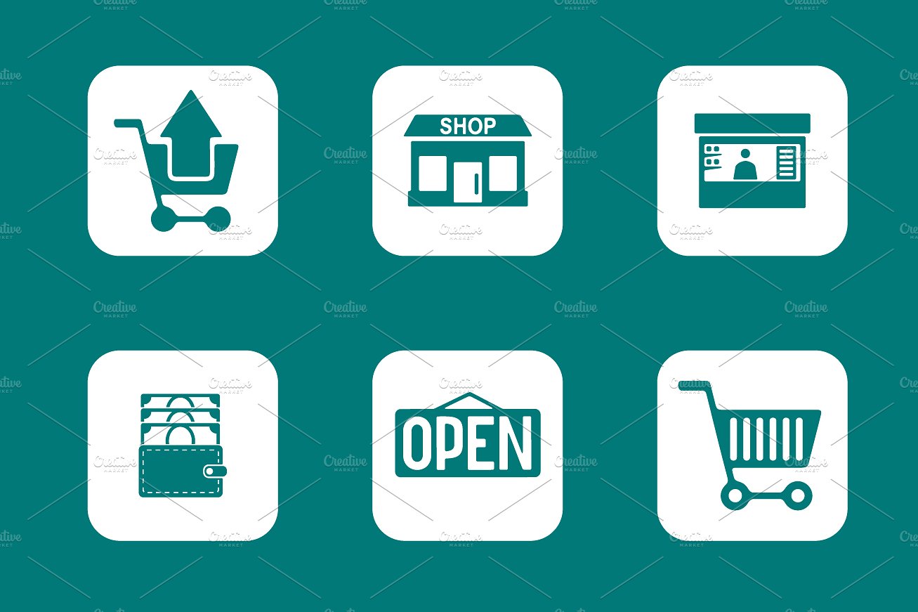 Set of shop simple icons