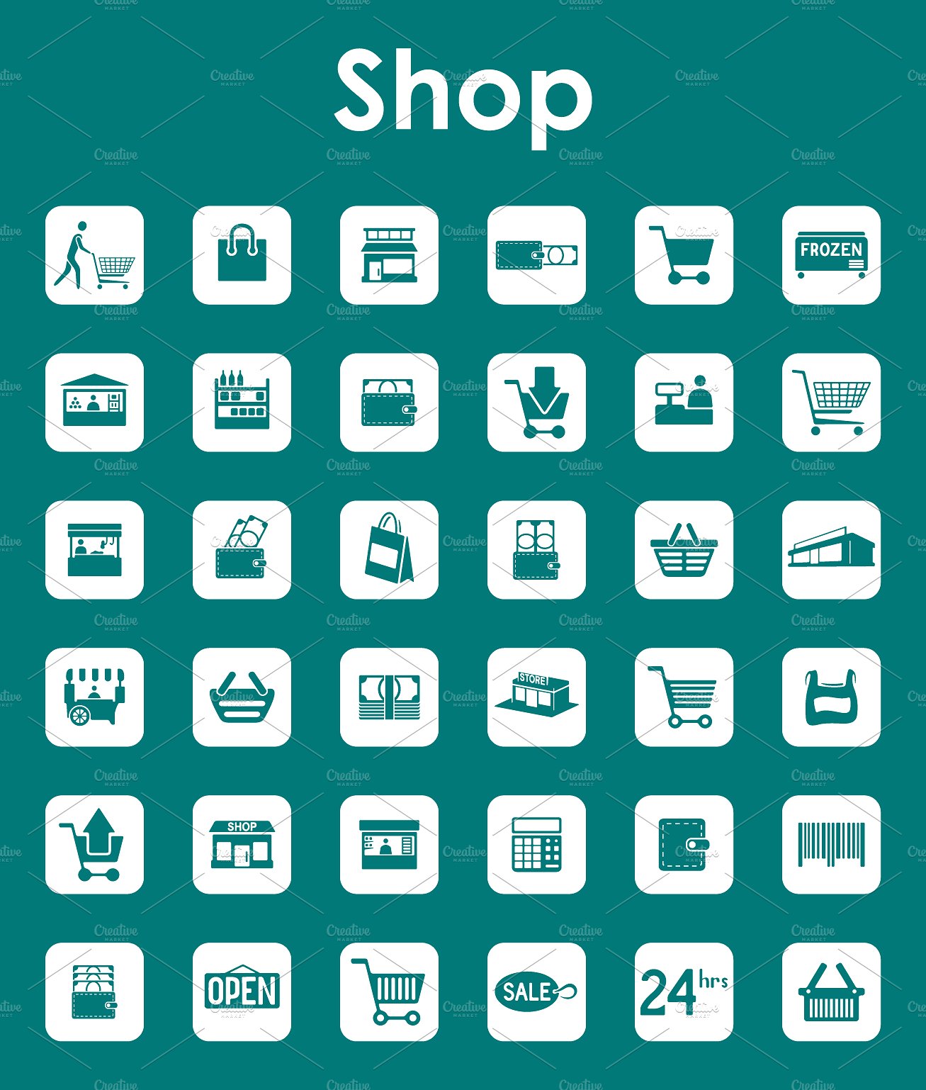 Set of shop simple icons