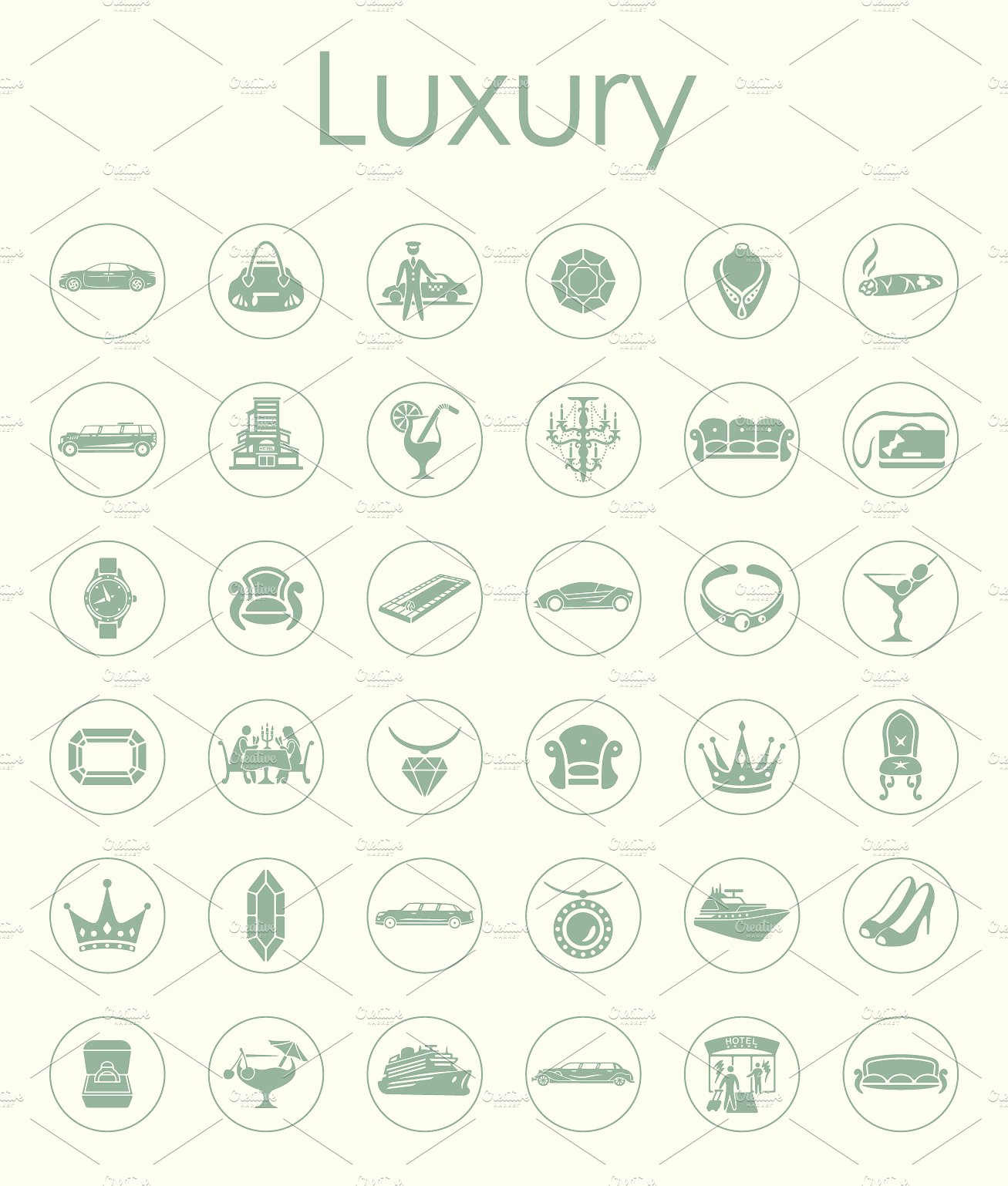 36 LUXURY simple icons