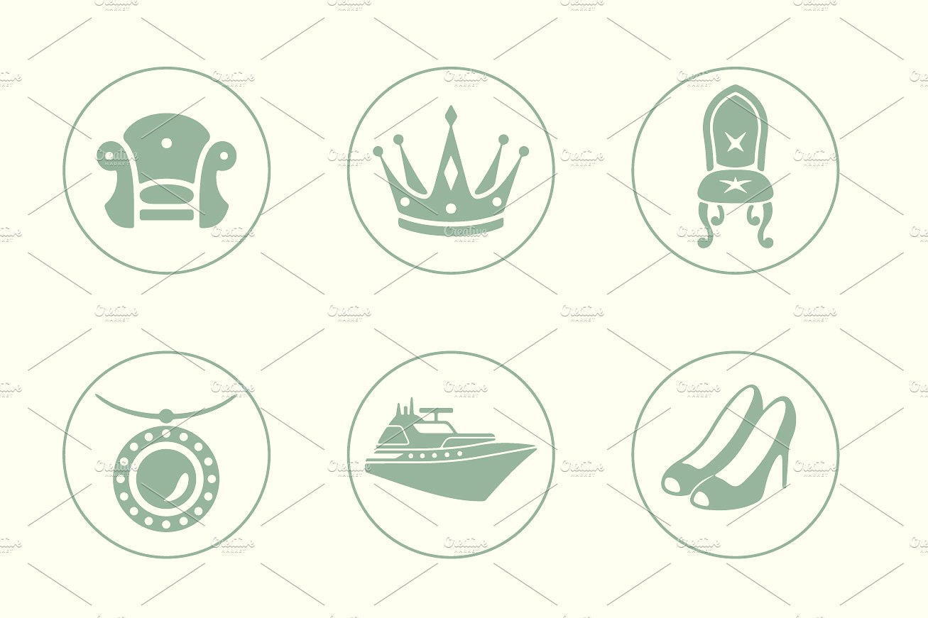 36 LUXURY simple icons