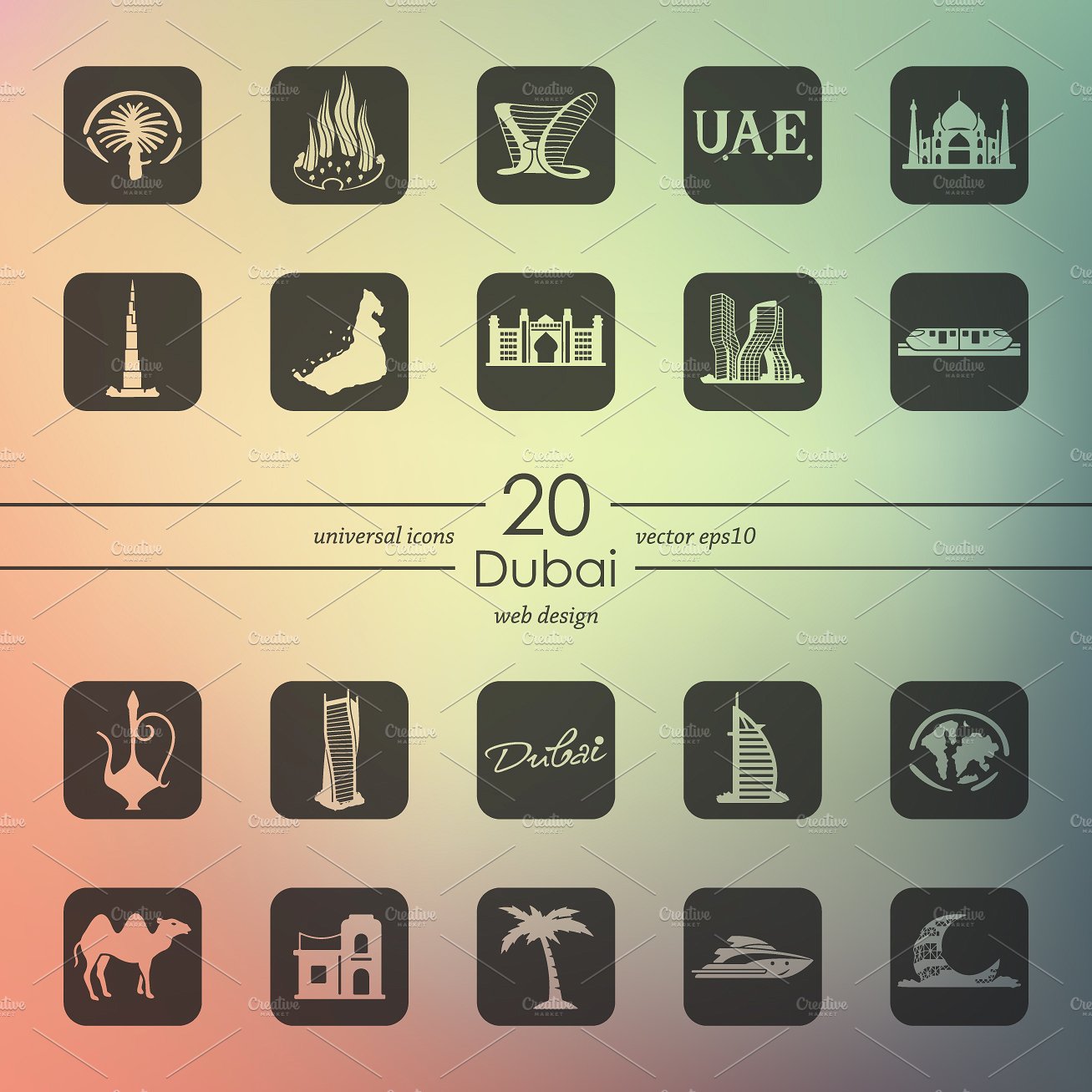 Set of Dubai icons