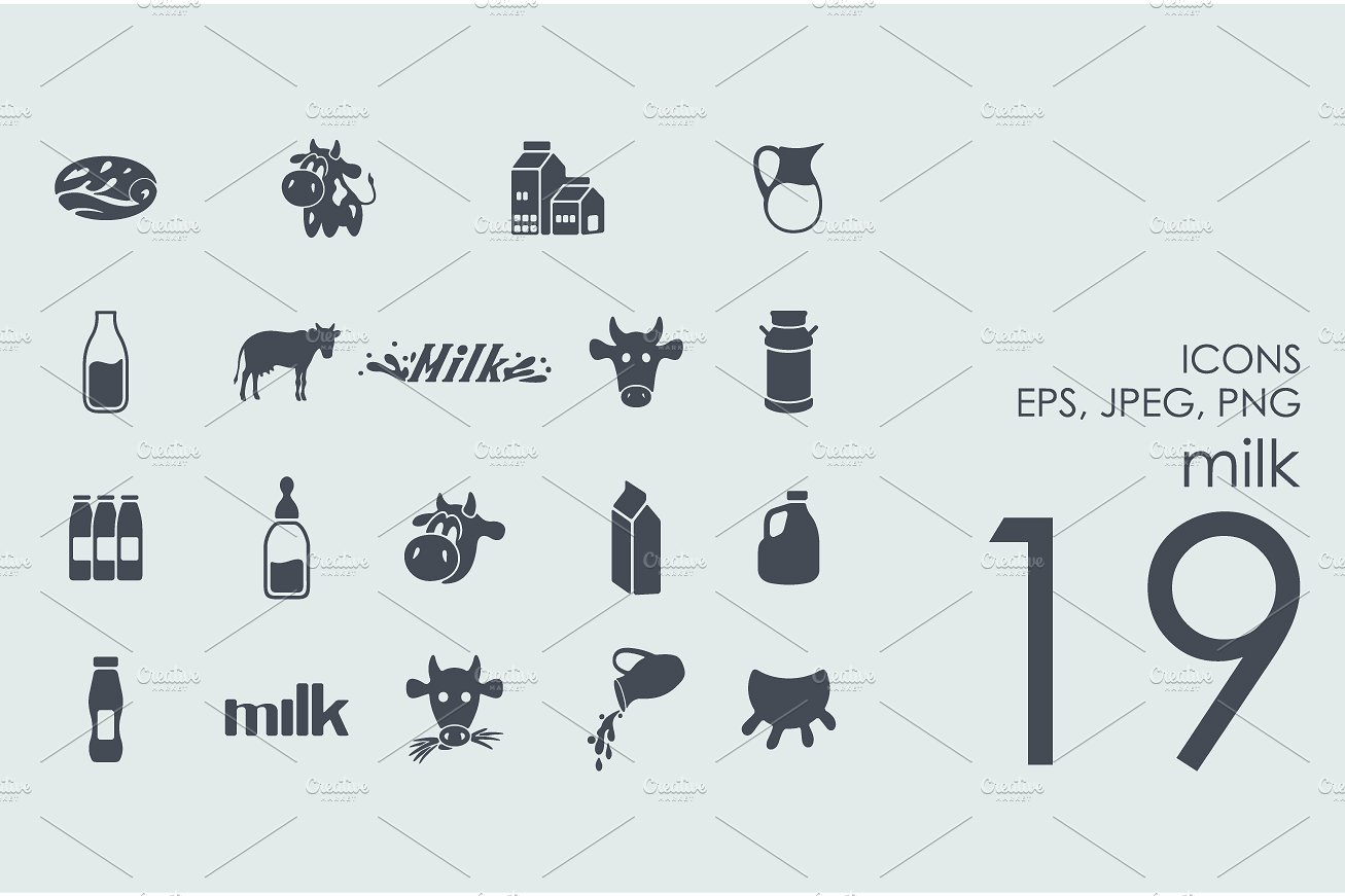 19 milk icons