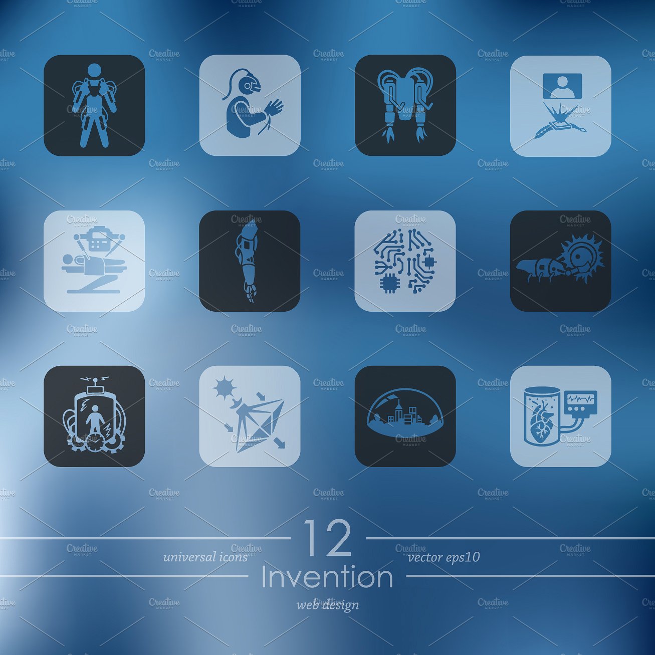 Set of invention icons