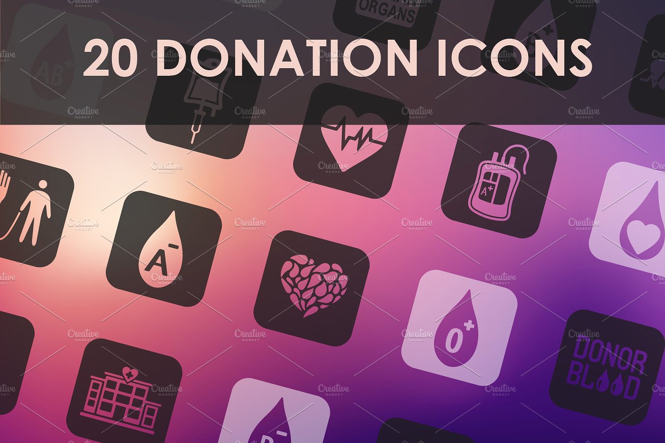 Set of donation icons