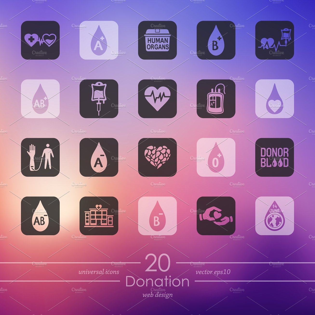 Set of donation icons