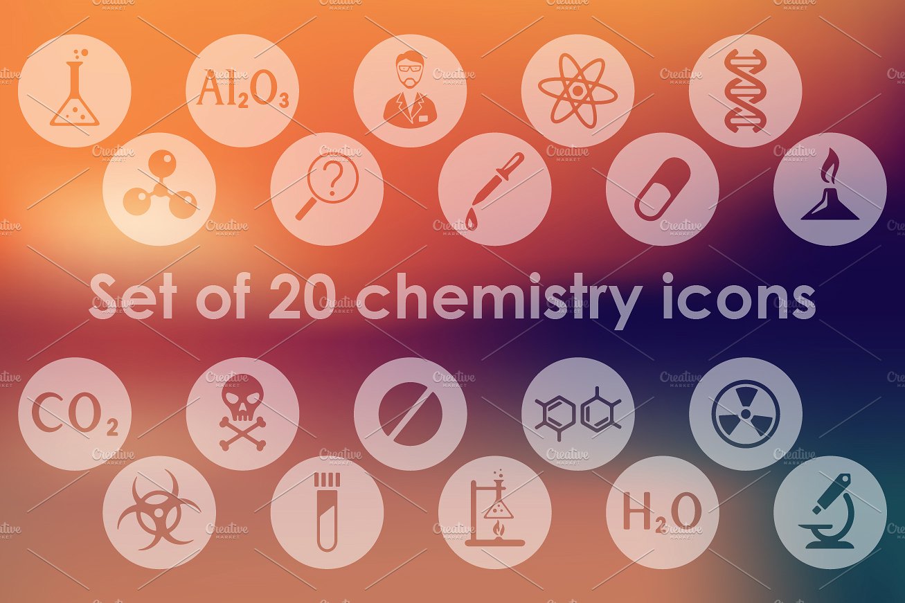 Set of chemistry icons