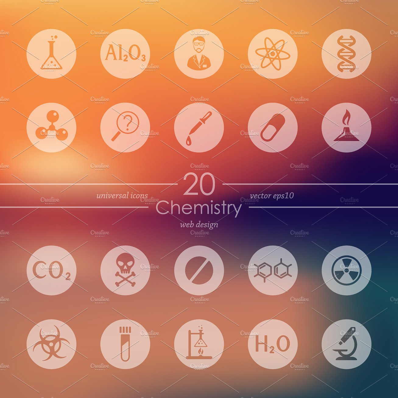 Set of chemistry icons