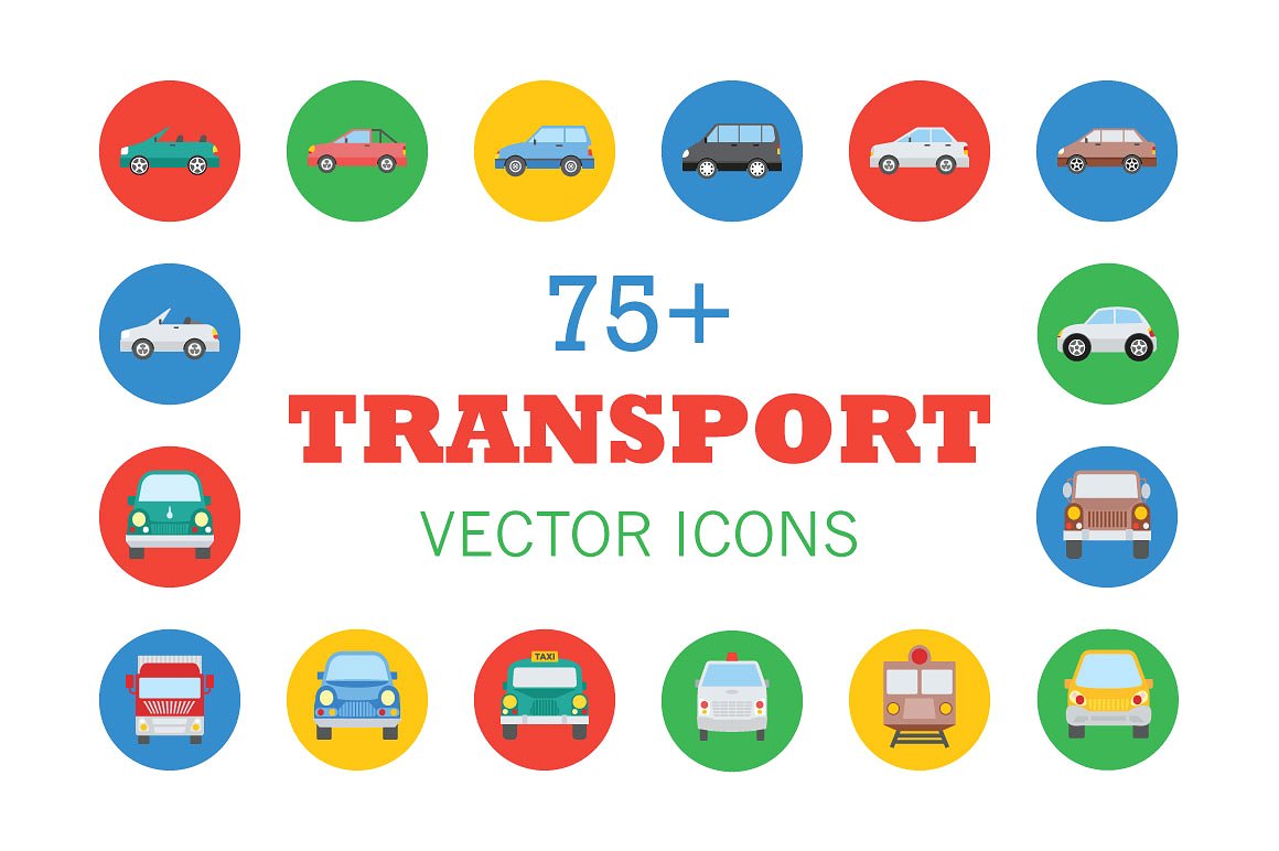 75 Transport Vector Icons