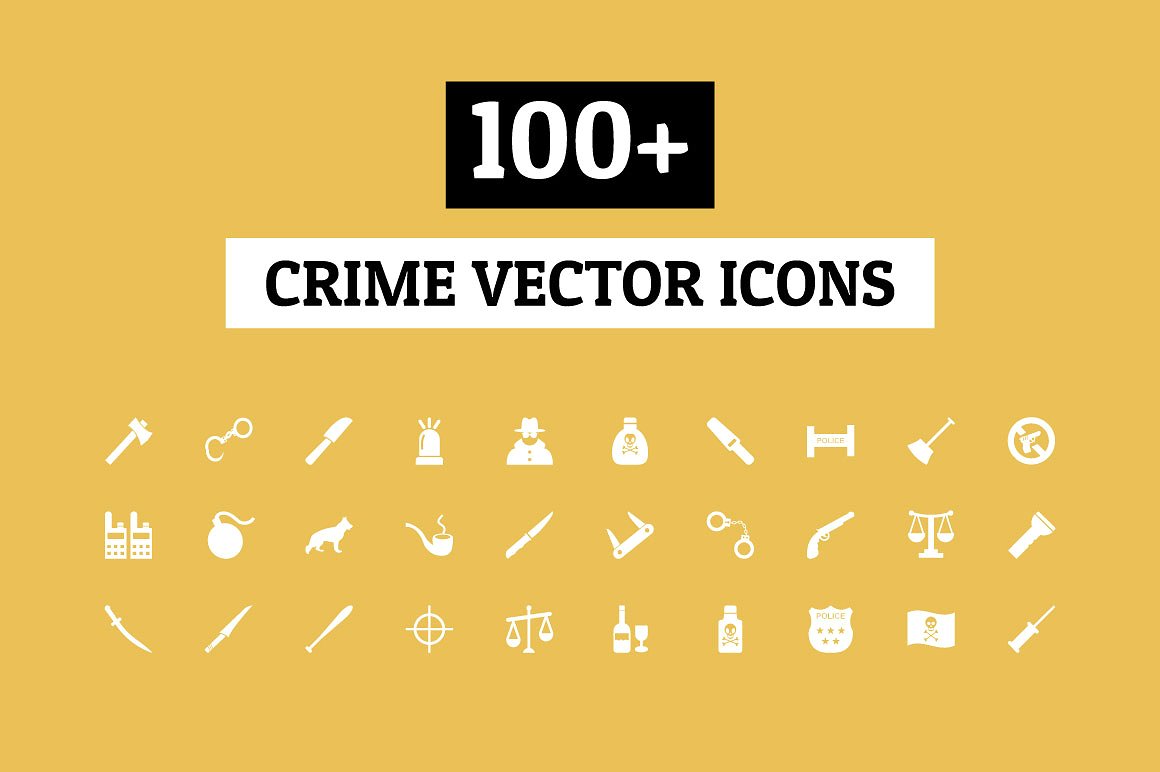 100 Crime Vector Icons