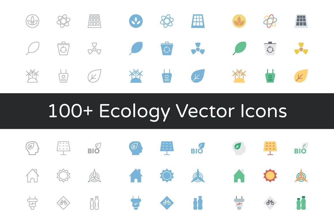 100 Ecology Vector Icons