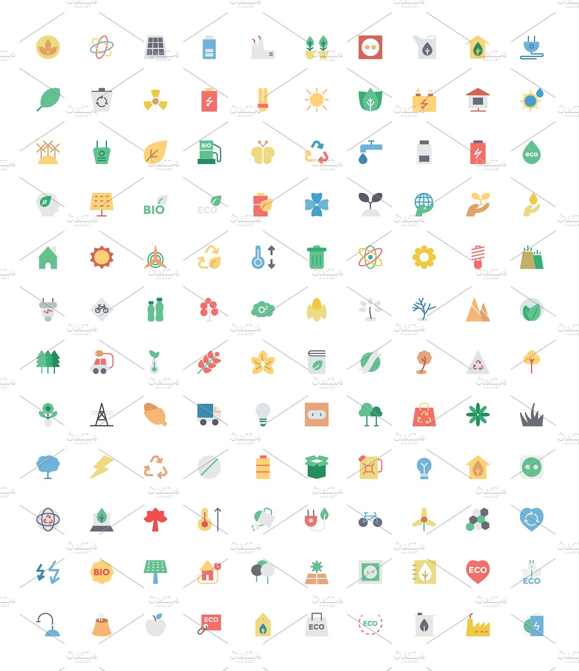 100 Ecology Vector Icons