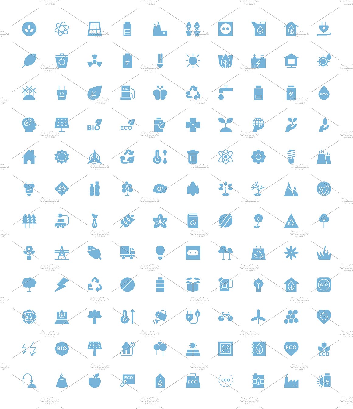 100 Ecology Vector Icons