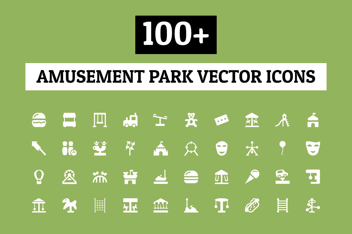 100 Amusement Park Vector Ico